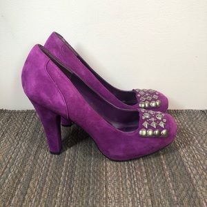 BCBGeneration Suede Purple Heels